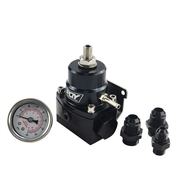AN8/8/6 Fuel Inject Regulator with Boost Gauge High Pressure 8AN BLACK