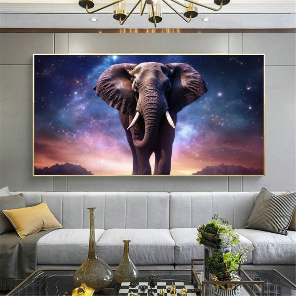 Canvas Wall Decor - Elephant Galaxy - 0590