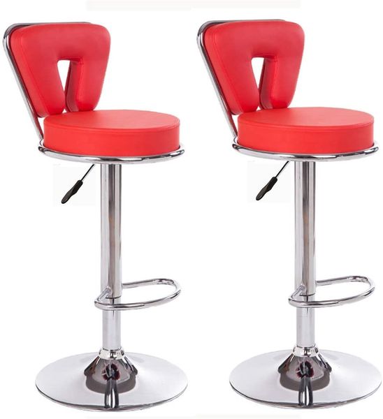 Bar Stools / Kitchen Counter Chairs - Pack of Two– Red Colour