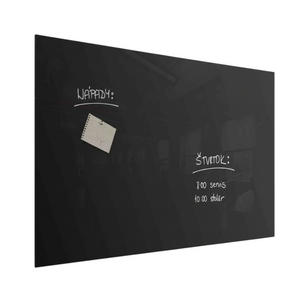 Black Magnetic Glassboard 500x800mm - Includes Marker, Eraser and Magnets