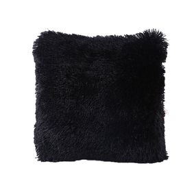 Black faux fur clearance cushion