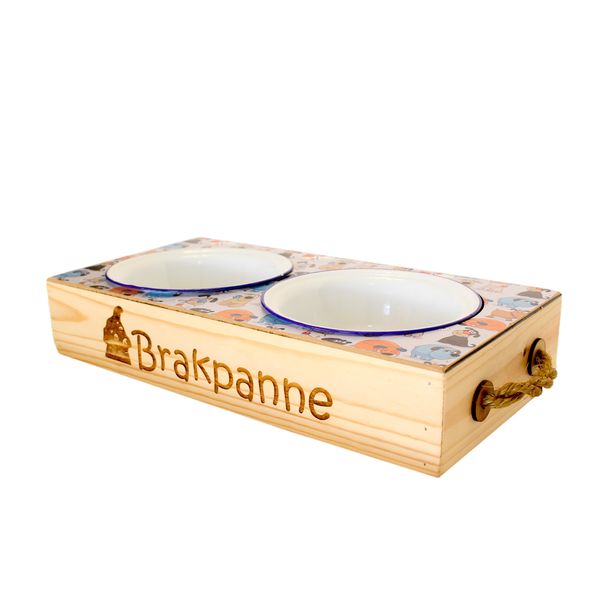 Launch Republic Handmade Dog Food And Water Feeder Brakpanne Engraved