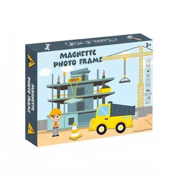 Pack Of 30 Construction Site Magnetic Photo Frame Puzzle Game Toy