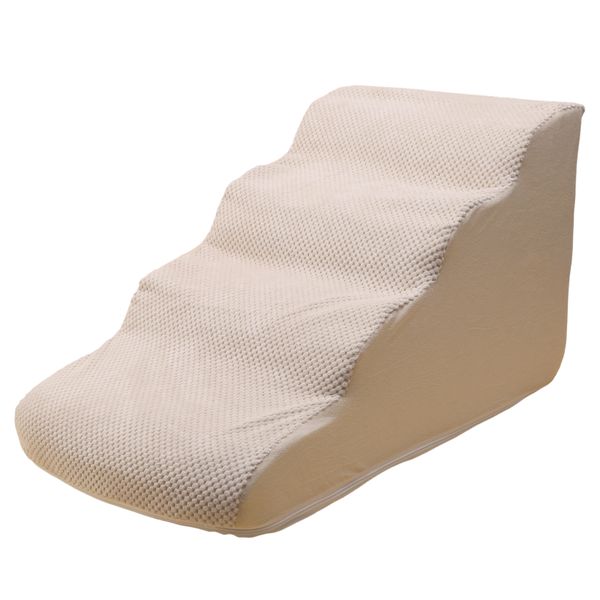Beige 4-Step Dog Stairs, High Density Sponge, Detachable &amp; Washable
