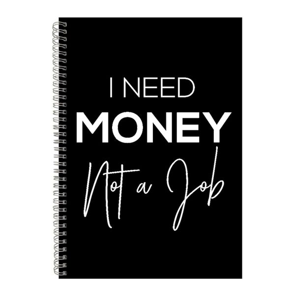 Money A4 Notebook Spiral Lined Motivational Saying Graphic Notepad Gift 204