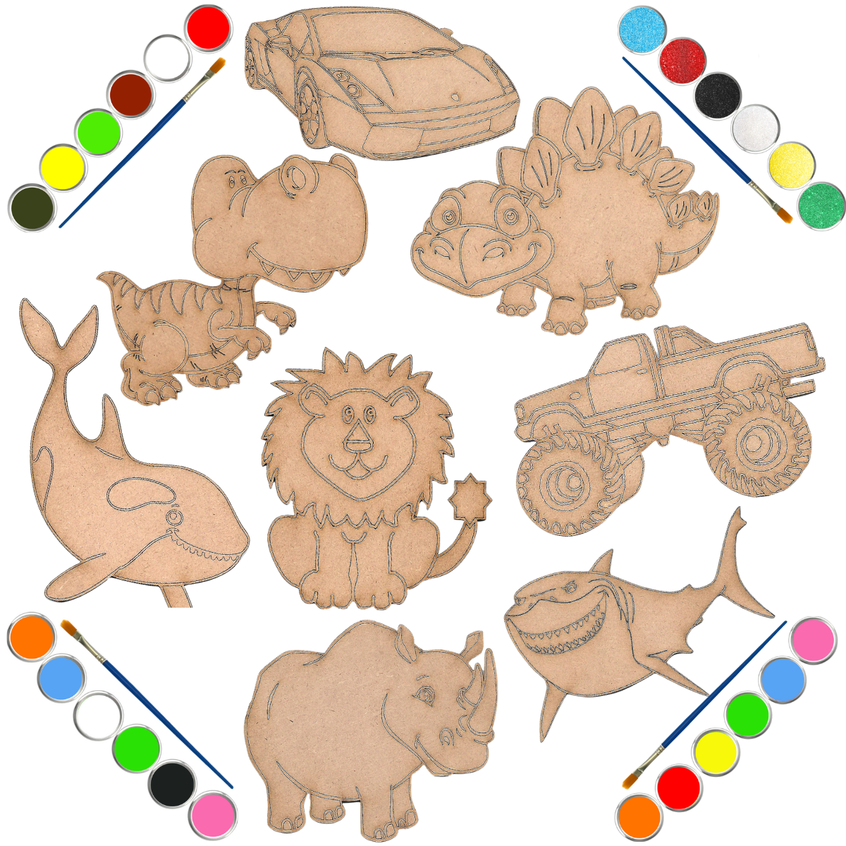 Wood Art Craft Set Boy Best 8 Paint Creations Shop Today. Get it