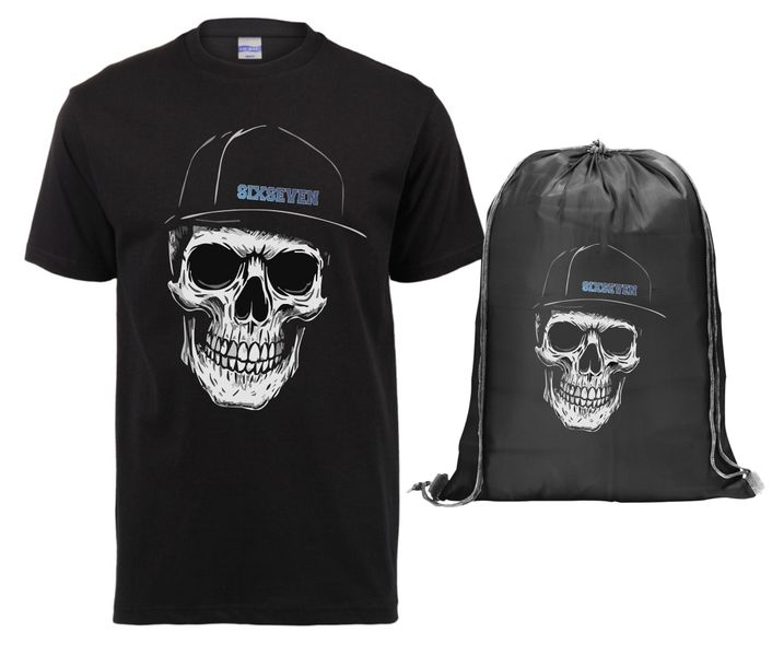 Birthday - SixSeven Skull Kids T-shirt and Drawstring Bag Combo