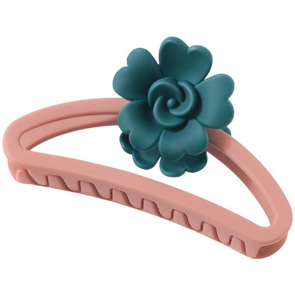 Flower-Detail Matte Claw Hair Clip