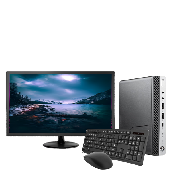 Certified Pre-Owned HP EliteDesk 800 G5 Mini - Intel i3-9th Gen 8/256 Set