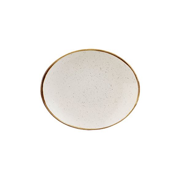 Churchill Stonecast Barley White Oval Plate 12 Pcs