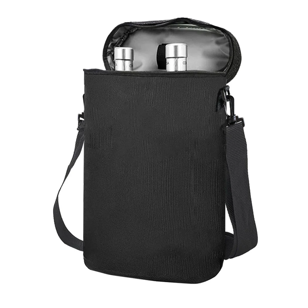 Double Wine Cooler Carrier Bag with Adjustable Shoulder Strap