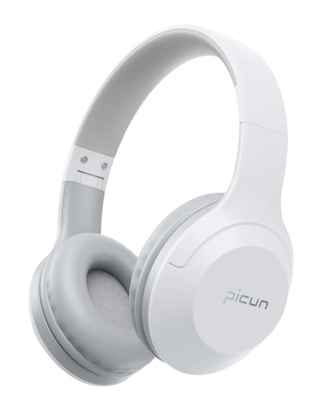PICUN - B-01S - Foldable Smart Wireless Music Headphones - White Grey