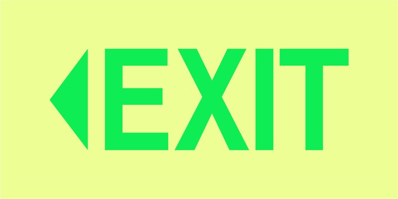 KE5 Exit with Arrow Pointing to the Left Sign - 190mm x 380mm