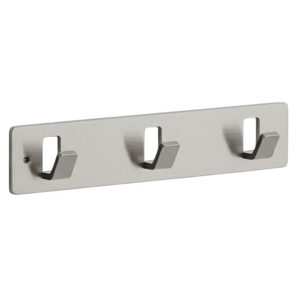 Sleek Wall-Mounted Three-Hook Utility Storage Rack - Gun Grey