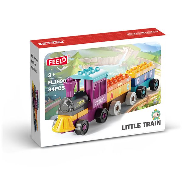 Feelo - Little Train - Large Building Block Set - 34 Pieces