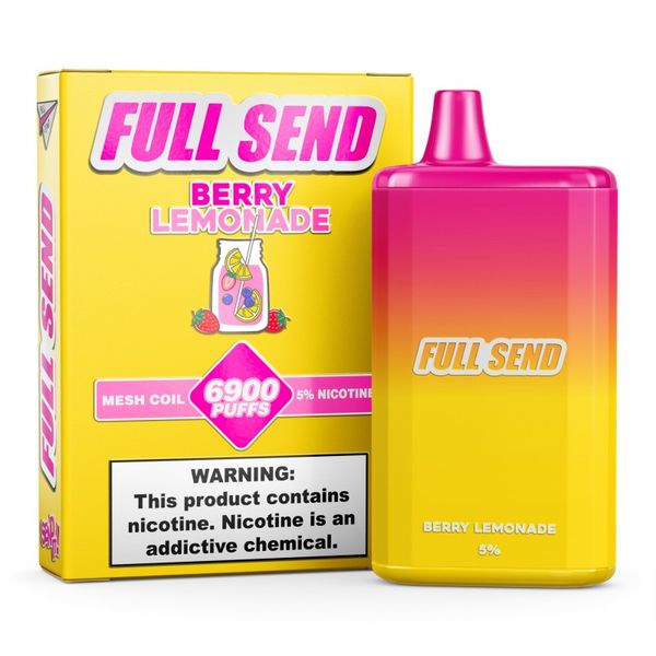 Full Send 6900 Puffs Rechargeable Disposable Vape - Berry Lemonade