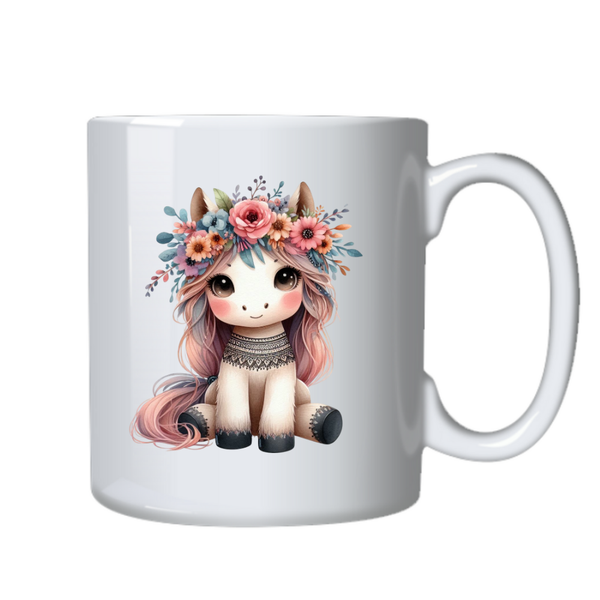 Floral Boho Horse Birthday Christmas Gift Mug Cup 503 102