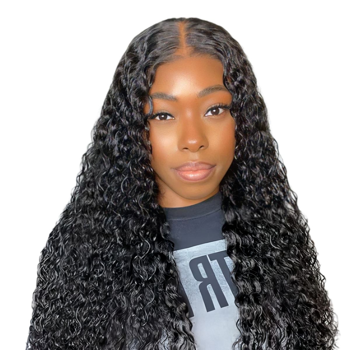 Marigold 20-inch Full Frontal Curly Wig Human Hair Natural Colour