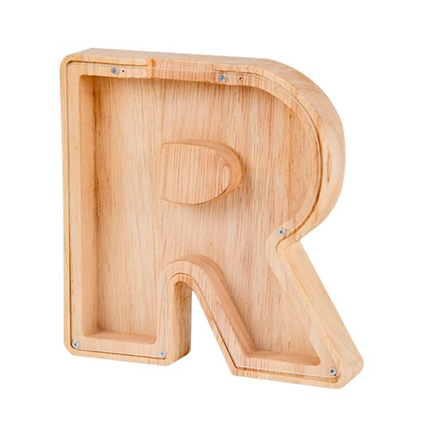 Natural-Wood Decor Money Coin Box - Piggy Bank - R