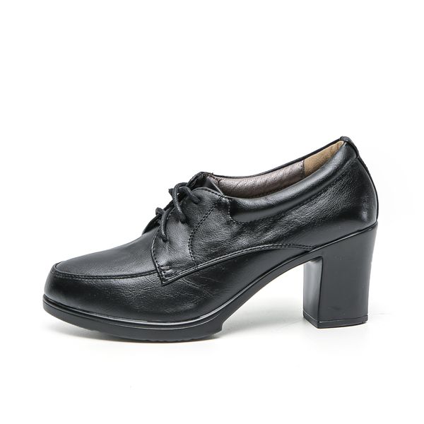 TTP Fashion Platform Block Heel Lace Up Courts K3506