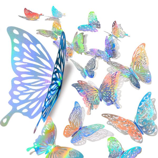 3D Butterfly Wall Sticker Wedding Birthday Festive Home Decoration - 72 PCS
