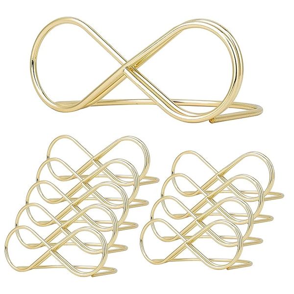 Gold Infinity Place Card Holder Stands