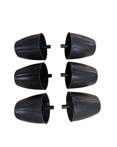 Designer Sleep Replacement Round Bed Legs - Black - Set of 6