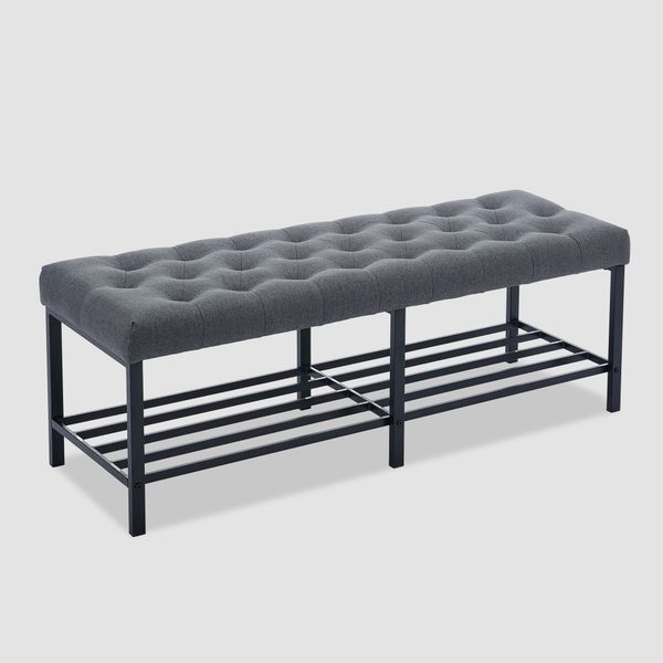 Storage Ottoman,Footstool with Steel Legs for Living Room
