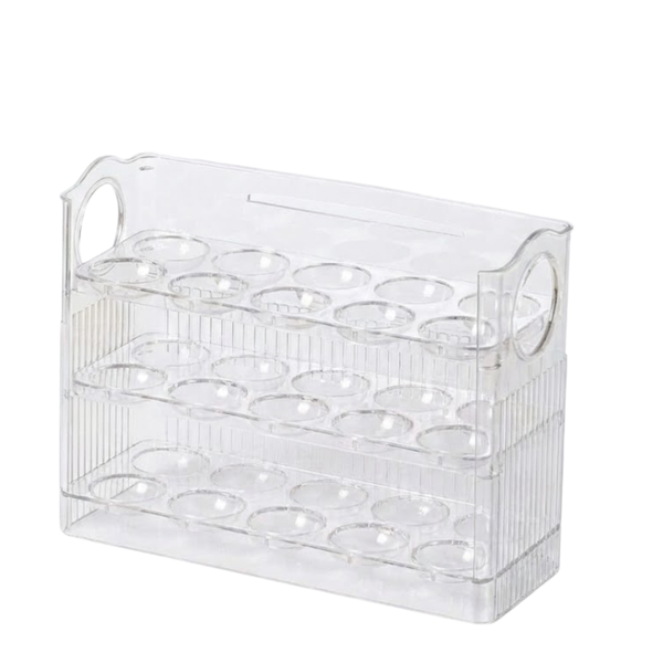 3-Layer Flip Egg Storage Box - Space-Saving Refrigerator Organizer and Rack