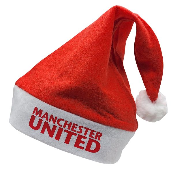 Bufftee Man United Christmas Hat Classic Santa Hat Manchester Utd Xmas Hat