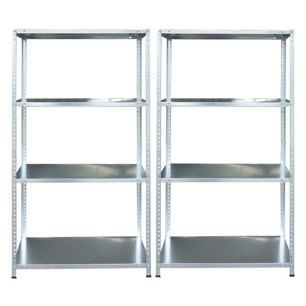 BCL - 4 Tier Galvanised Steel Shelving - Set of 2