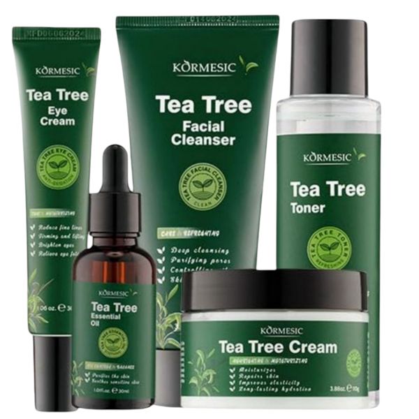 Kormesic Tea Tree Cleanser, Toner, Essential Oil, Face Cream &amp; Eye Cream