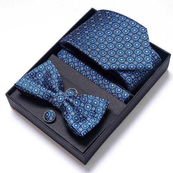 Mens bow tie Tie and Necktie Hankerchief Cufflinks Set W37