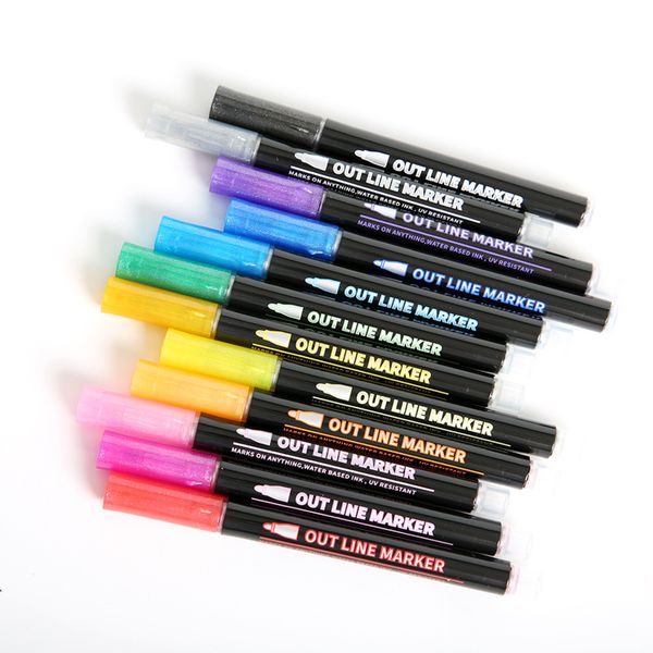 12-Color Fantasy Double Line Marker Pen Set