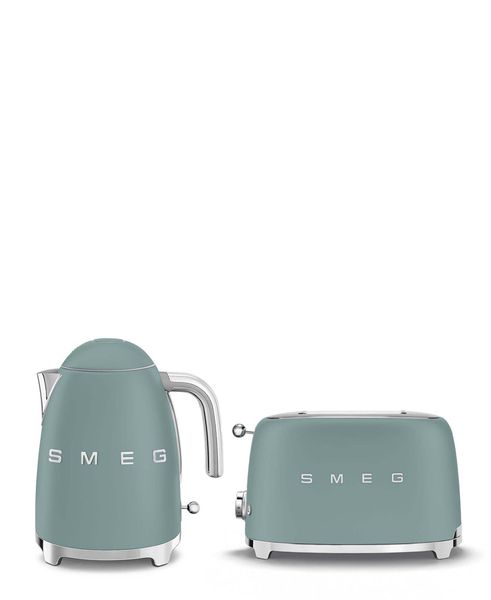 Smeg Stainless Steel 1.7 L Kettle Plus 2 Slice Toaster Emerald Green Combo