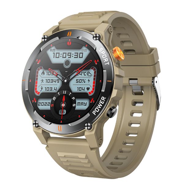 1.52 inch Touchscreen Tactical Watch LED Emergency Flashlight Black