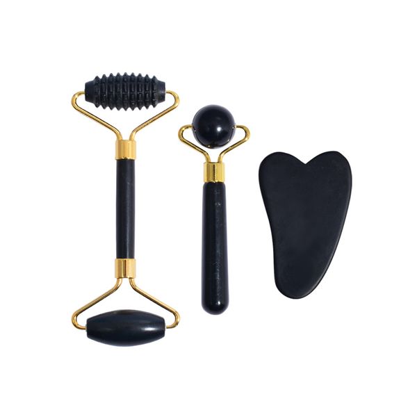 3 in 1 Natural Jade Stone Facial Roller Skin Care Massager for Face Beauty