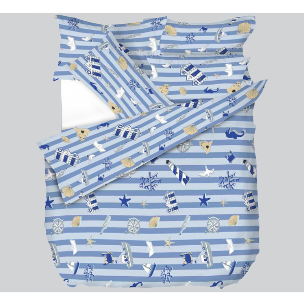 Simon Baker - Printed Duvet Cover Set – Ocean Blue