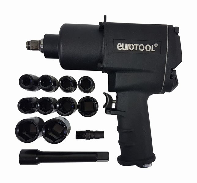 EUROTOOL 1/2" Air Impact Gun Set - 850Nm
