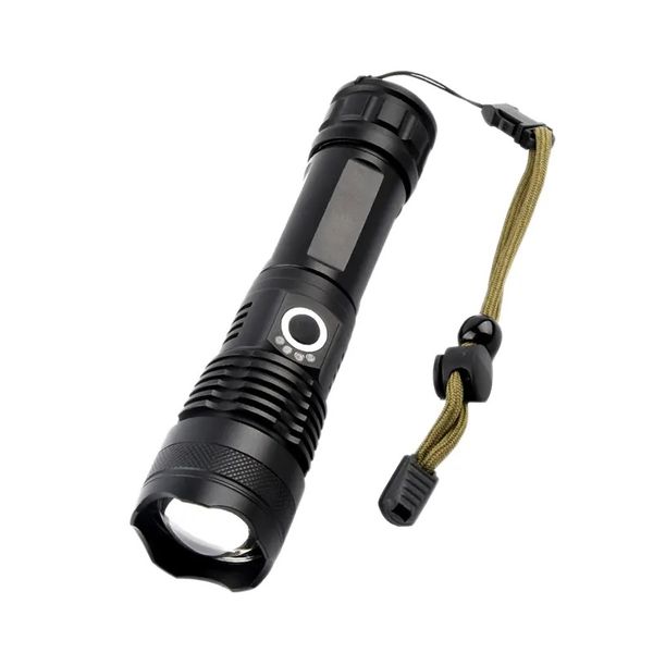 Rechargeable LED High Lumen Telescopic Flashlight With 5 Lighting Modes