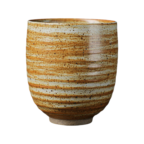 Vintage Coarse Pottery Coffee Cup - Yellow