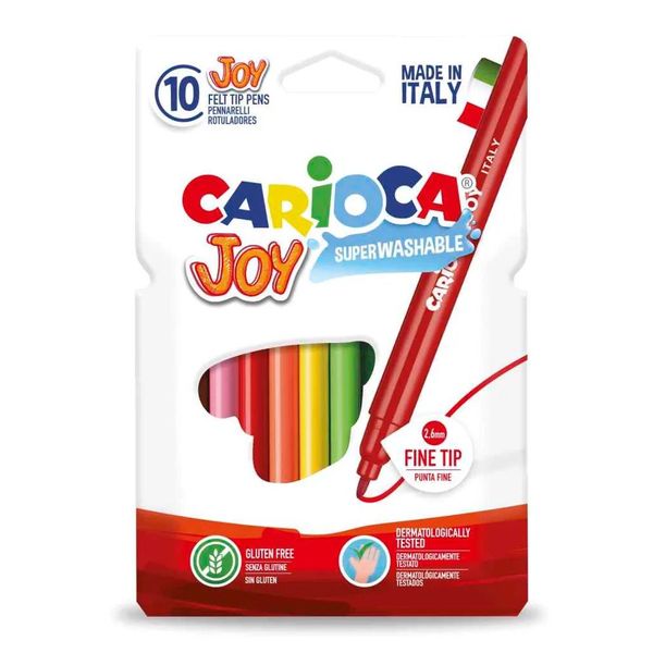 Carioca Joy Felt Tip Markers - Set of 10 Soft Point x 2
