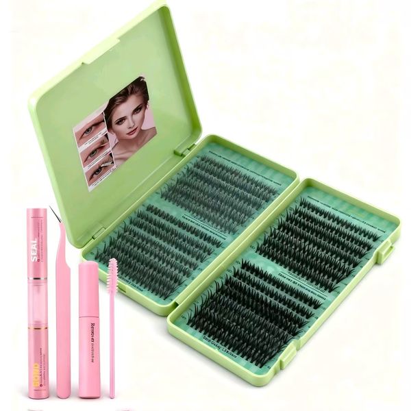 640 Pieces Eyelash Cluster Kit Extensions 10-16mm Fluffy False Eyelashes