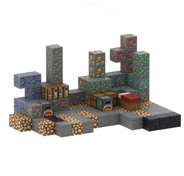 Magnetic Pixel Cube Blocks - Build Mine Magnet World-Miner's Home - 128 Pieces