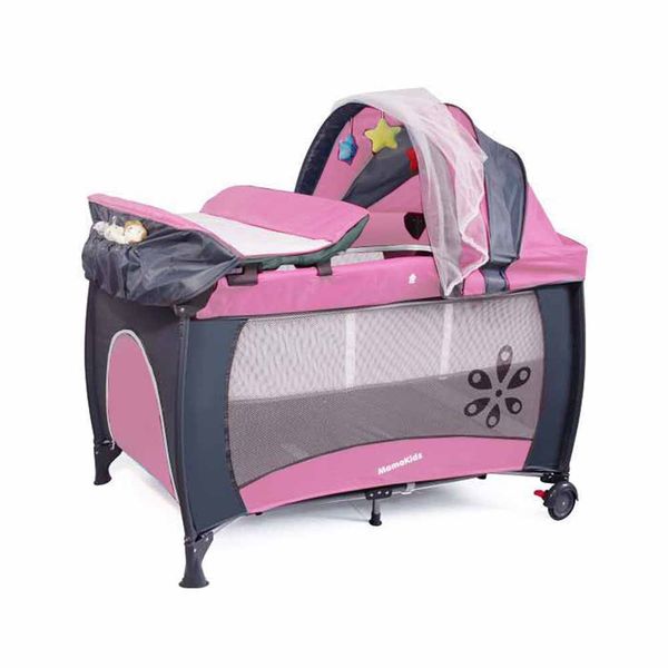 Baby Centre Travel Cot with Folding Mattress - Pink