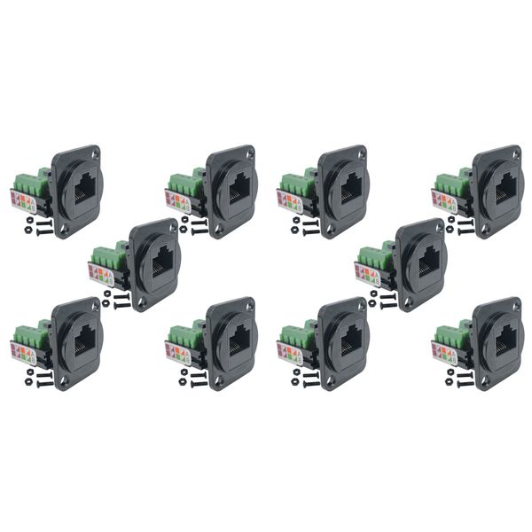 5Pieces Rj45 Female Panel Mount Screw Terminal Adapter
