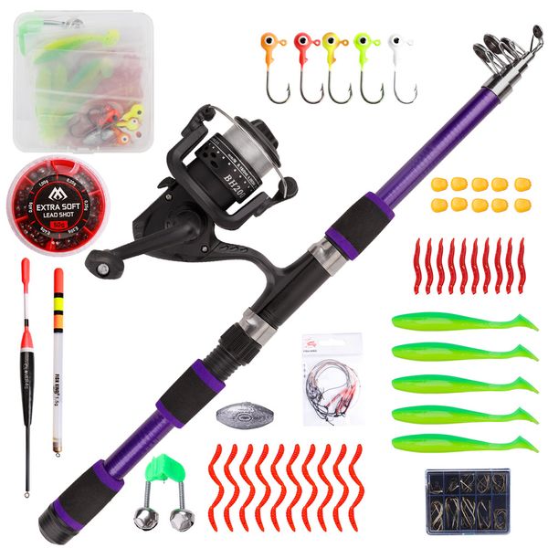 1.8m Fiberglass Telescopic Beginner Carp Fishing Tackle Set - Kit XM200-3