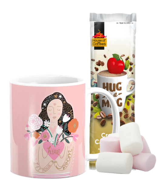PepperSt Hug Mug with marshmallows | Let Your Heart Bloom