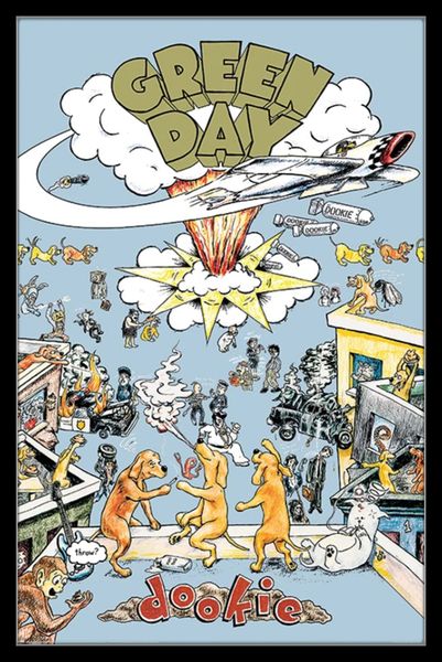 Green Day (Dookie) Poster with Black Frame