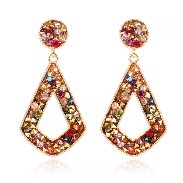 Bohemian Personality Colorful Rhinestone Earrings